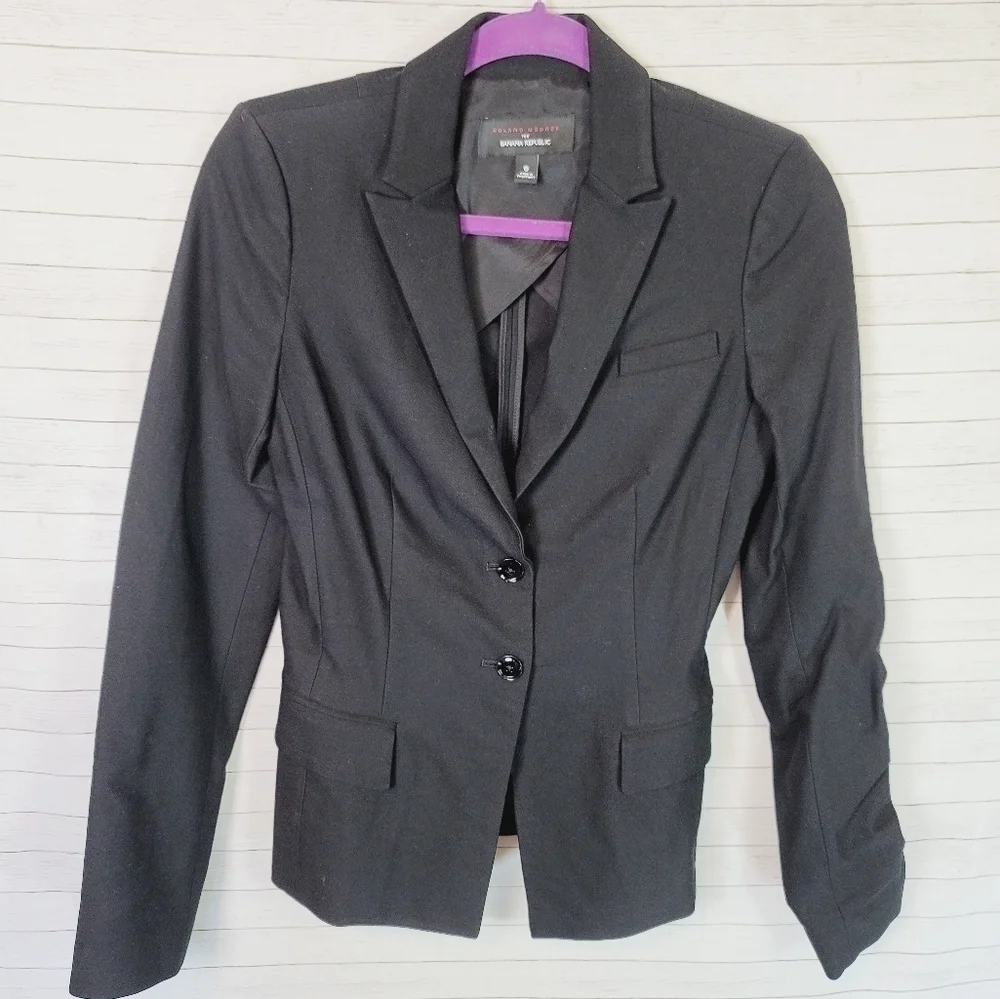 ROLAND MOURET FOR BANANA REPUBLIC BLACK BLAZER JACKET, SZ 6